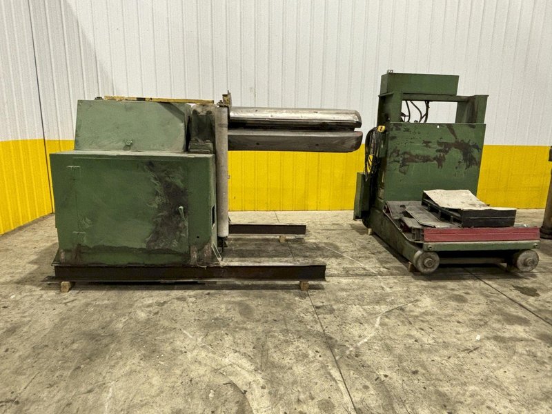 12,000 LB X 50&quot; ROWE MODEL #12050-DSV MOTORIZED COIL REEL UNCOILER &amp; COIL CAR: STOCK #21979