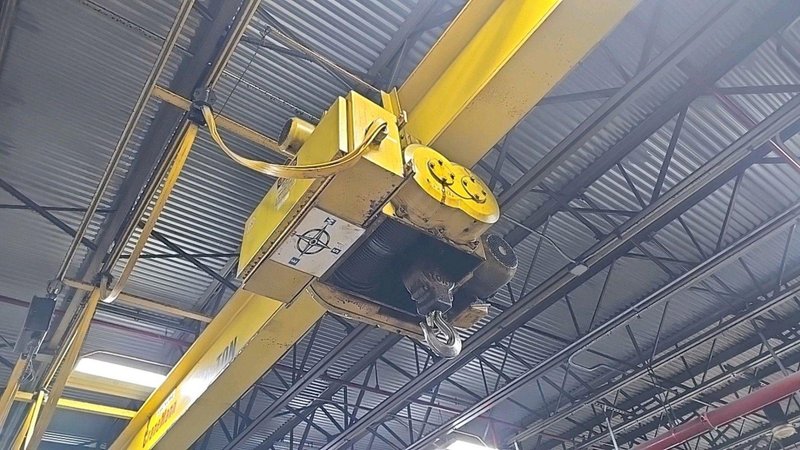 3 TON X 35' CRANEMANN SINGLE GIRDER OVERHEAD BRIDGE CRANE W/ DETROIT ELECTRIC HOIST: STOCK #23442