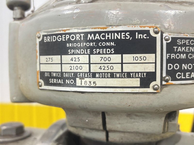 1.5 HP BRIDGEPORT VERTICAL RAM TYPE MILL &amp; SLOTTING HEAD: STOCK #23195