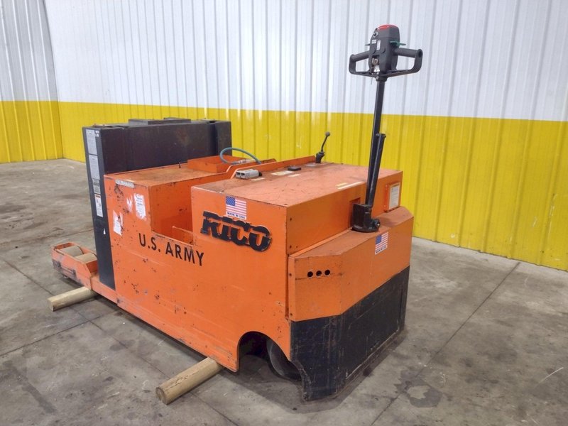 25,000 LBS RICO MODEL #R-LT-S-DD 24 VOLT ELECTRIC WALKIE-RIDE TOW LIFT TUGGER WITH PINTLE HITCH: YOBRO #25210