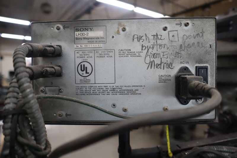 Bridgeport 1J Step Head Vertical Knee Mill, Sony 2-Axis DRO- Auction Item