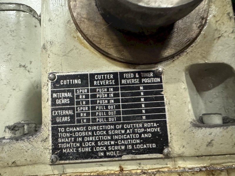 36&quot; FELLOWS 36-6 GEAR SHAPER. STOCK # 0446625