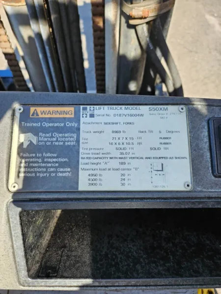 HYSTER S50XM FORKLIFT USA Side shift, 40” Forks #8047