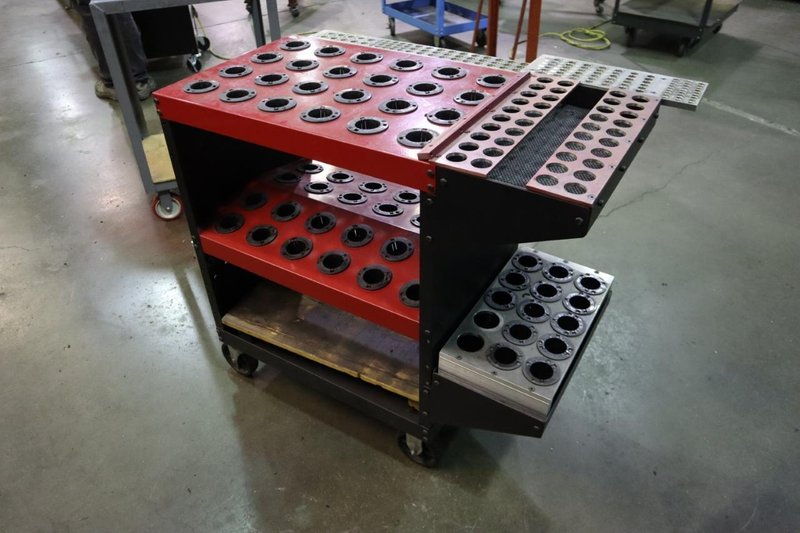Huot Tool Scoot 40 Taper Tool Cart with Collet Trays, Extra 40 Taper Rack- Auction Item
