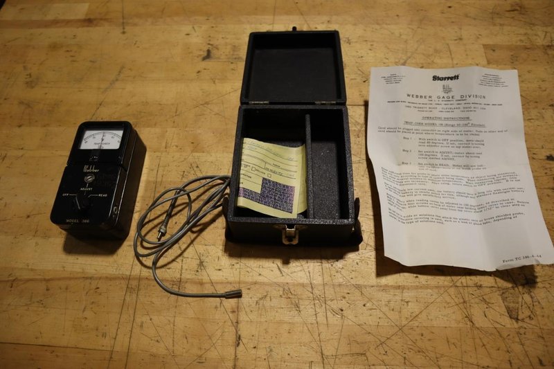 Webber Model 386 Electronic Temperature Gauge, 60-100 Deg F, with Case- Auction Item
