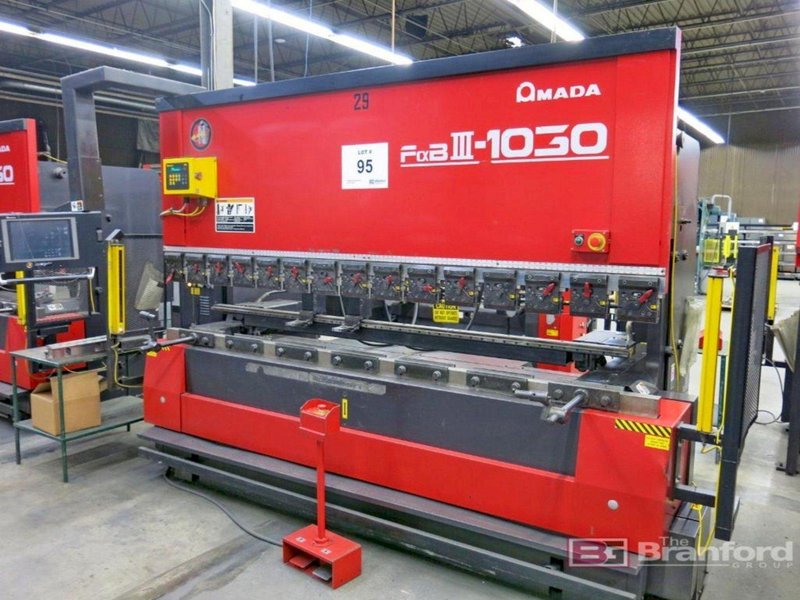 110 TON AMADA HYDRAULIC UP-ACTING PRESS BRAKE MODEL FBD-1030NT