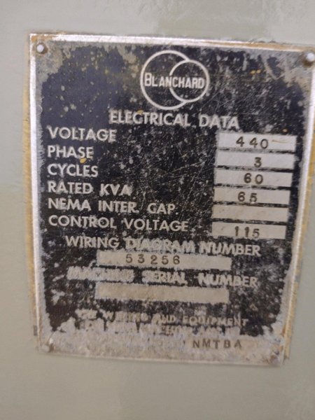 42" X 40 HP BLANCHARD MODEL 22-42 ROTARY SURFACE GRINDER: STOCK #11914