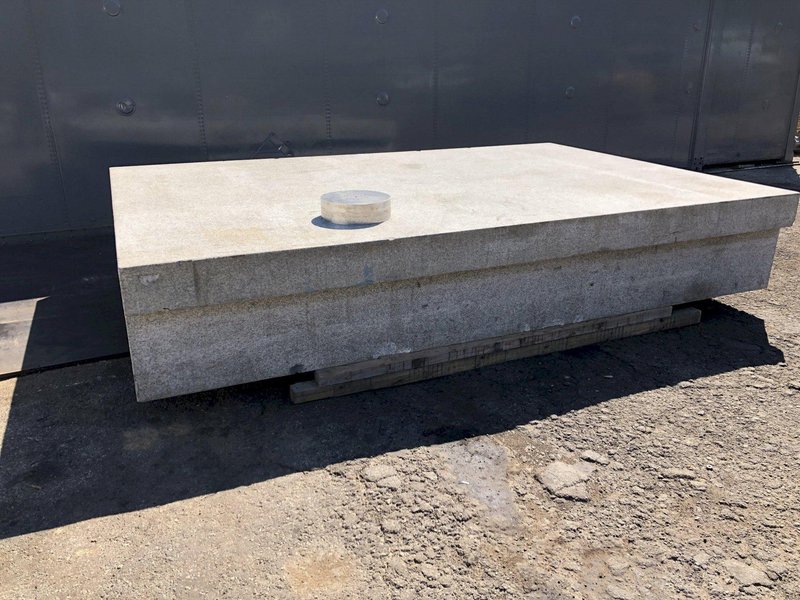 96&quot; X 144&quot; X 24&quot; THICK SALT AND PEPPER TWO LEDGE GRANITE SURFACE PLATE: STOCK #17082