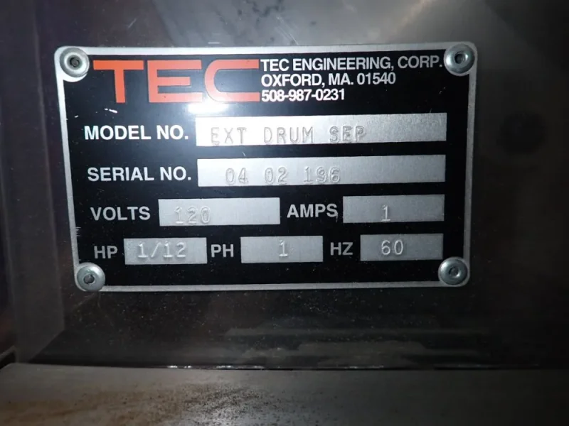 TEC ENGINEERING CORPORATION CUTTER TUMBLER   -  EXT DRUM SEP