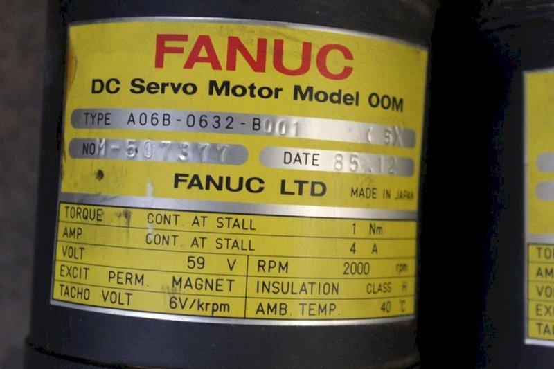 (4) FANUC 00M DC SERVO MOTOR. STOCK # 0681524