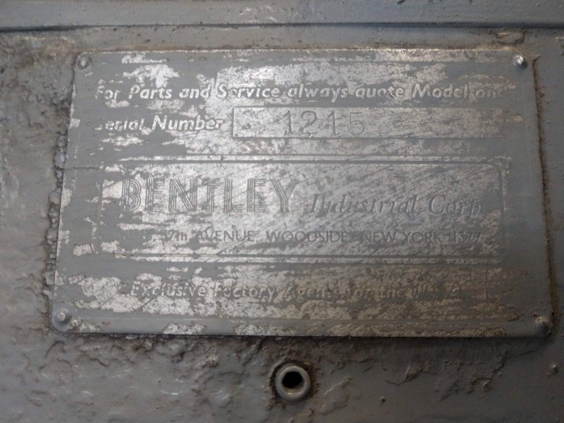 12&quot; X 2 HP BENTLEY / BROWN &amp; SHARP MAGNETIC CHUCK POWERED GRINDING HEAD: STOCK #14454