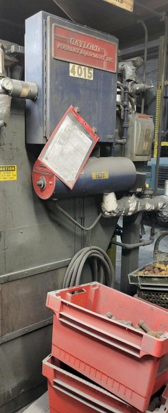 Gaylord model SATB30 30 liter cold box core machine with enclosure, set up for MeF with Gaylord central supply system model MeF-CSS, Gaylord gassing unit model MeF G75, Gaylord heat a purge and Siemens simatic t1315 plc controls