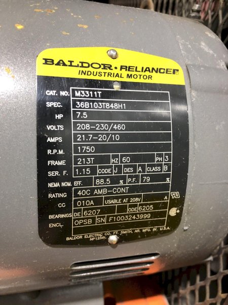 7.5 HP DEVAIR MODEL #TASV-5052-S 175 PSI VERTICAL AIR COMPRESSOR WITH AIR TAK 20 SCFM AIR DRYER: STOCK 16096