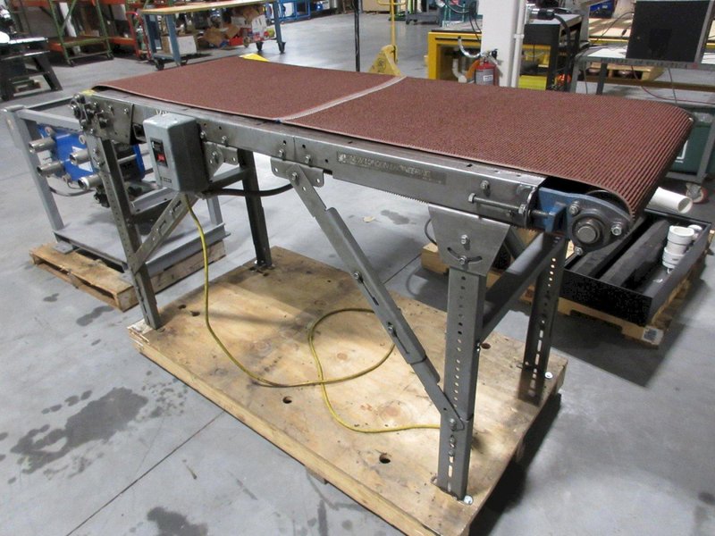 New London Engineering Adjustable Height, Motorized Conveyor Belt 24" x 72"- Auction Item