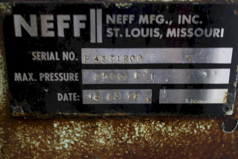 NEFF HYDRAULIC C FRAME PRESS: STOCK #75427