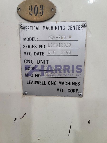 Used, LEADWELL MCV-760AP VMC