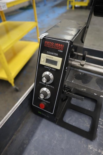 Auto Label Dispensers and 3 Shelf Rolling Metal Shop Cart- Auction Item