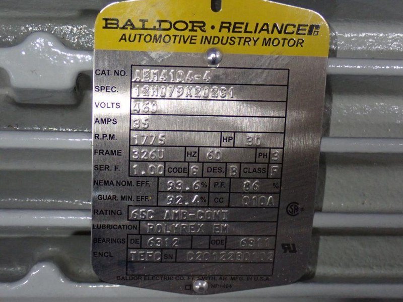 BALDOR-RELIANCE 30 HP MOTOR  -  AEM4104-4
