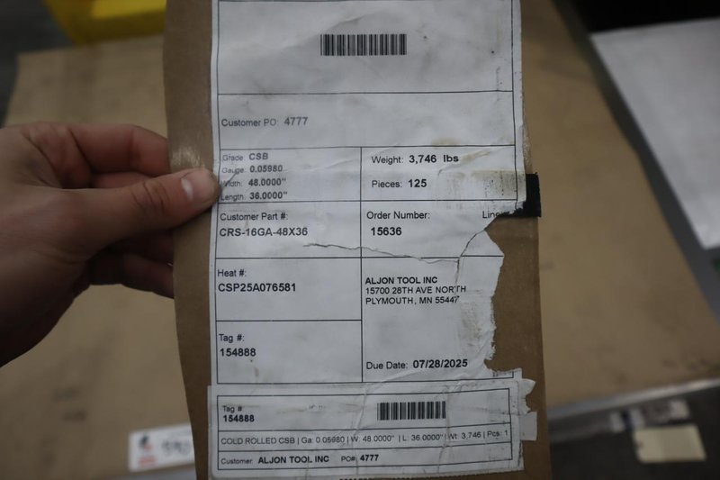 Steel Sheet Material, (2) Stacks of CRS .0598" x 48" x 36", (250 pcs Total)- Auction Item