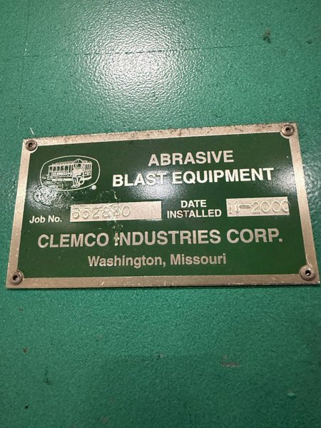 7' X 14' X 8' CLEMCO BLAST ROOM. STOCK #0431826