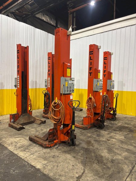 (6) 18,000 LB ALM MODEL #WE-18-4 HEAVY DUTY ELECTRIC MOBILE COLUMN LIFT JACKS: YOBRO #24551