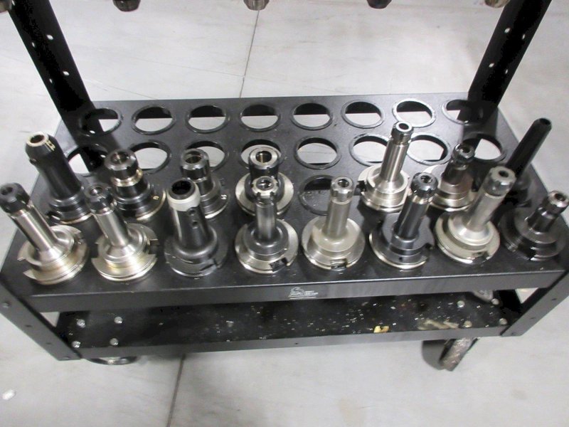 Big Bear Rolling Tool Cart with (64) CAT50 Pockets and (47) CAT50 Assorted Tool Holders- Auction Item