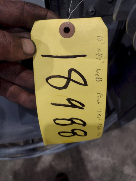 10' X 1/4" WEBB MODEL #6L INITIAL PINCH 3 ROLL PLATE ROLL: STOCK #18988