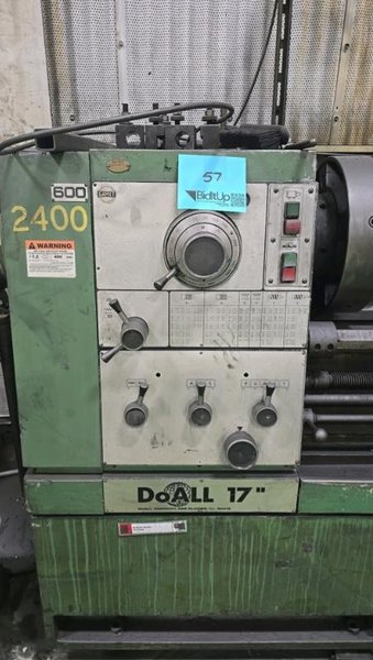 1 - PREOWNED DOALL 17&quot; X 80&quot; GAP BED ENGINE LATHE
