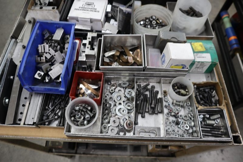 Amada Brake Tooling and Hardware on Rolling Steel Cart- Auction Item