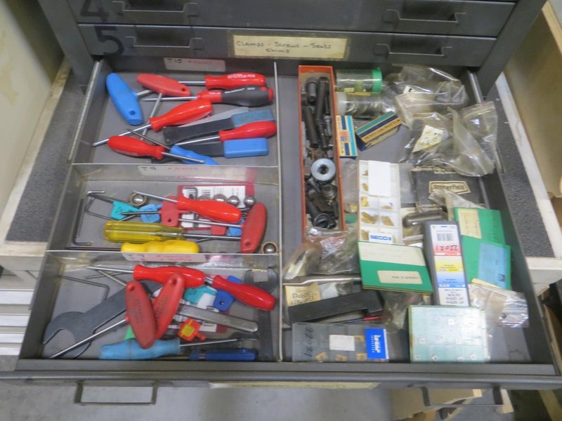 6 Drawer Cabinet and Contents- Included a LARGE SUPPLY Of Inserts, Hardware AND MORE!- Auction Item