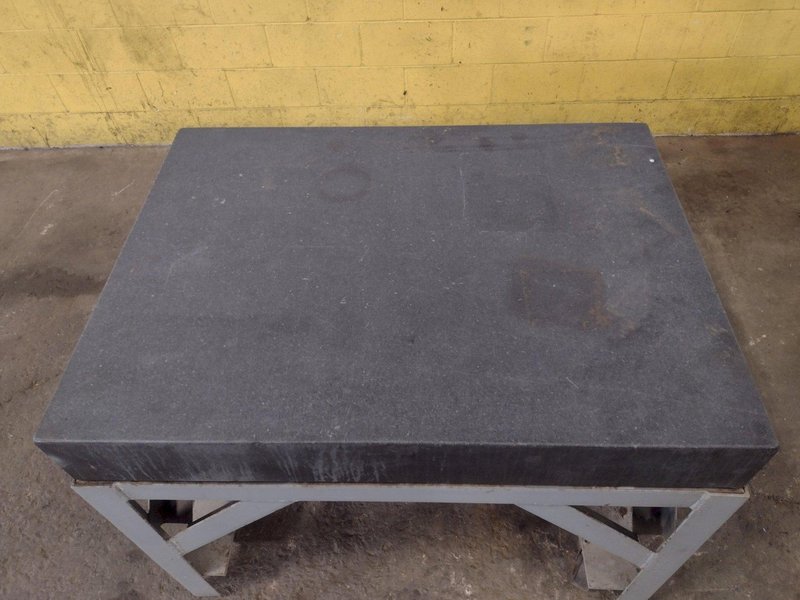 36&quot; X 48&quot; x 6.25&quot; BLACK GRANITE PLATE WORK TABLE ON WHEELS: STOCK #17862