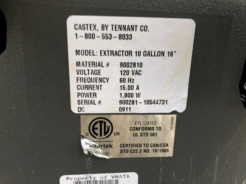 CASTEX MODEL PX-1000 CARPET CLEANER: STOCK 14013