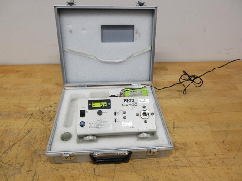 Hios Inc | HP-100 Digital Torque Meter with Adapter Cord and Battery in Carry Case- Auction Item
