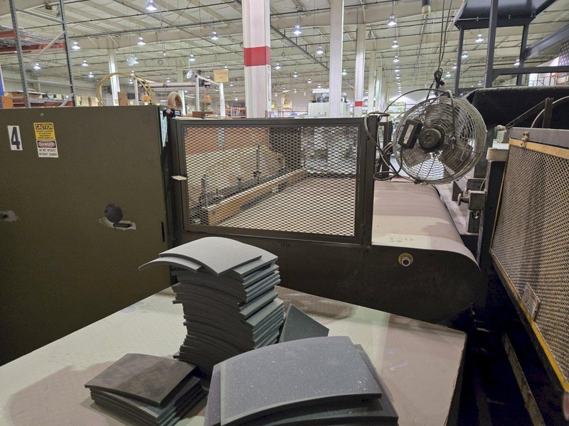100 TON ATOM S 6110 / 2 L EV DIE CUTTING PRESS W/ UNWIND STATION. STOCK # 0772526