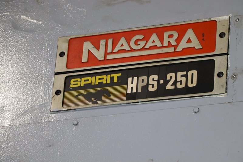 250 TON NIAGARA MODEL #SPIRIT HPS-250 HYDRAULIC GAP FRAME PRESS, 12" STROKE: STOCK #16452