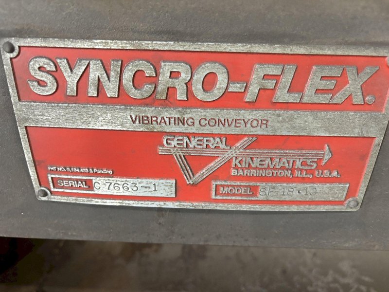 SYNCRO-FLEX MODEL #SF18-10 VIBRATING CONVEYOR: STOCK #21844