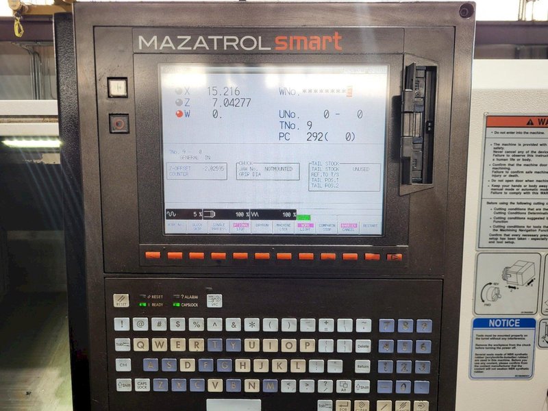 MAZAK QUICK TURN UNIVERSAL 250 CNC LATHE, 2015 – Tool Setter, Tailstock, W-Axis