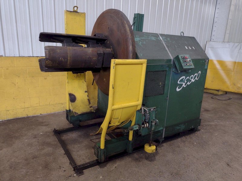 10,000 LB X 30&quot; SESCO MODEL 55-387 MOTORIZED COIL REEL UNCOILER: STOCK #18543