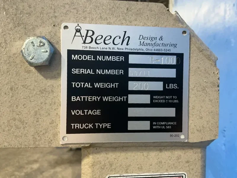 BEECH DESIGN &amp; MANUFACTURING 1000 LBS SHOP CRANE  -  B-1000