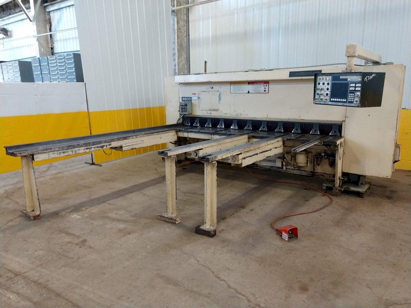 10' x 1/4" CINCINNATI MODEL #2500 CNC HYDRAULIC POWER SHEAR WITH FRONT &amp; BACK GAUGING: STOCK 12587