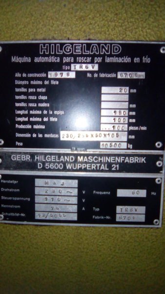 3/4″ x 7″ Hilgeland TR-6 Thread Roller