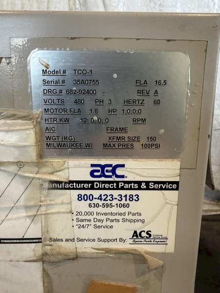 AEC TCO-1 TEMPERATURE CONTROL UNIT. STOCK #0653026