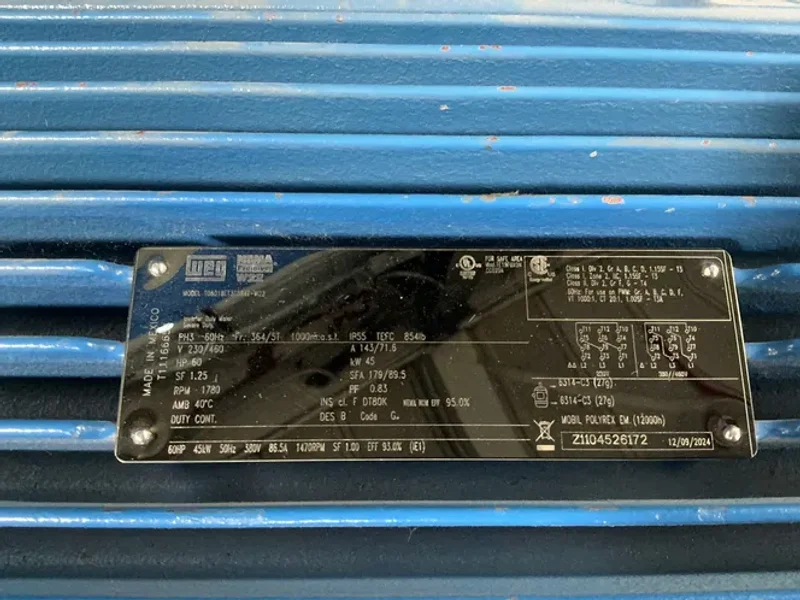 WEG 60 HP MOTOR   -  T06018ET3E364T-W22