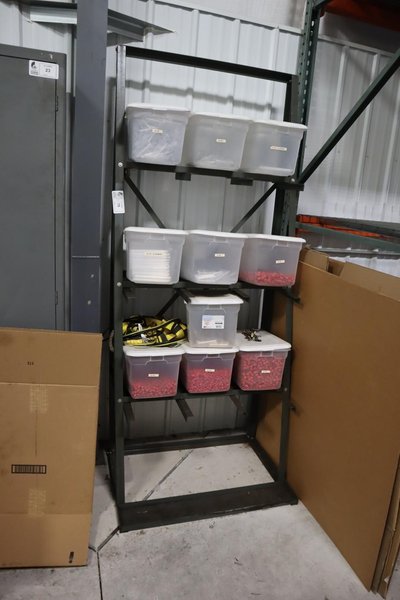 Material Rack W/ Plastic Tubes &amp; Caps- Auction Item