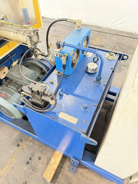 50 TON BP POWER ENGINEEERING FOUR POST HYDRAULIC PRESS (2014). STOCK # 0130425.