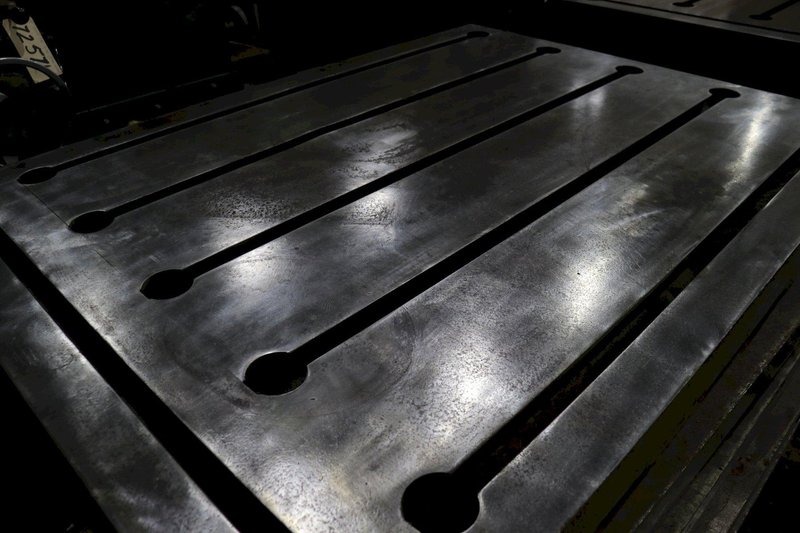 43-1/2&quot; X 59&quot; X 4&quot; T SLOTTED STEEL LAYOUT PLATE: STOCK #73765