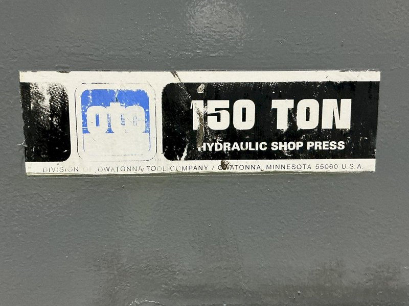 150 TON CAPACITY OTC SLIDING BED HYDRAULIC H-FRAME PRESS: STOCK #23492