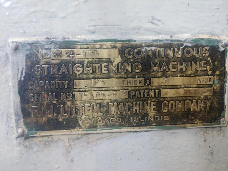 30" X .125" LITTELL MODEL #632D-7PD POWERED STRIP STRAIGHTENER WITH PEELER: STOCK 14128