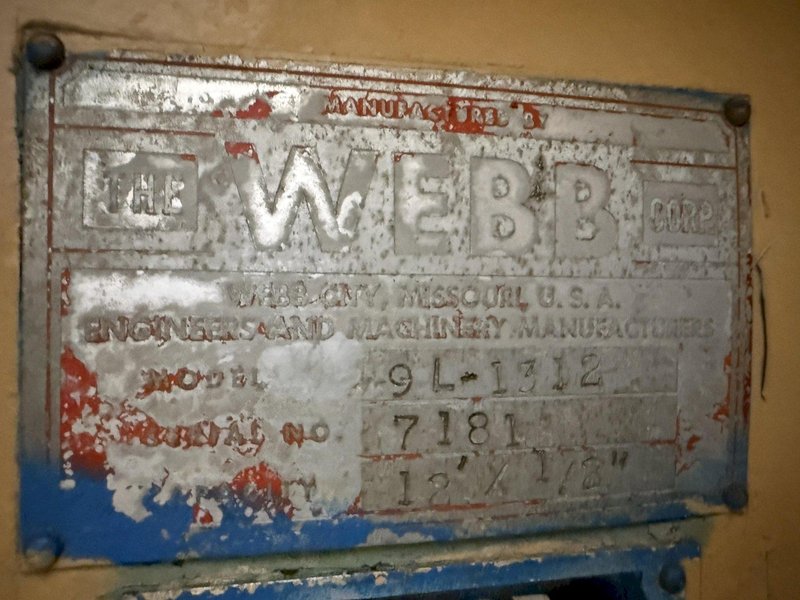 12' X 1/2" WEBB MODEL #9L-2A 3 ROLL INITIAL PINCH PLATE ROLL: YOBRO #25845