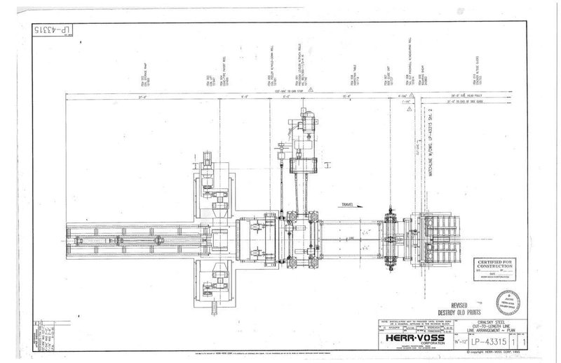 72" x 0.500" x 60,000# Herr Voss Cut To Length Line STOCK# 4397